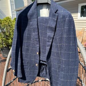 Men's Navy window pane suit